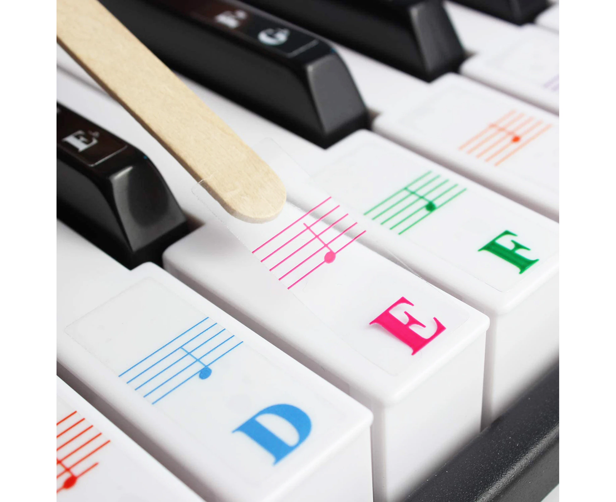 49/61/88 Keys Piano Keyboard Adhesive Sticker Multicolor Letters Decal Decor - Multicolor