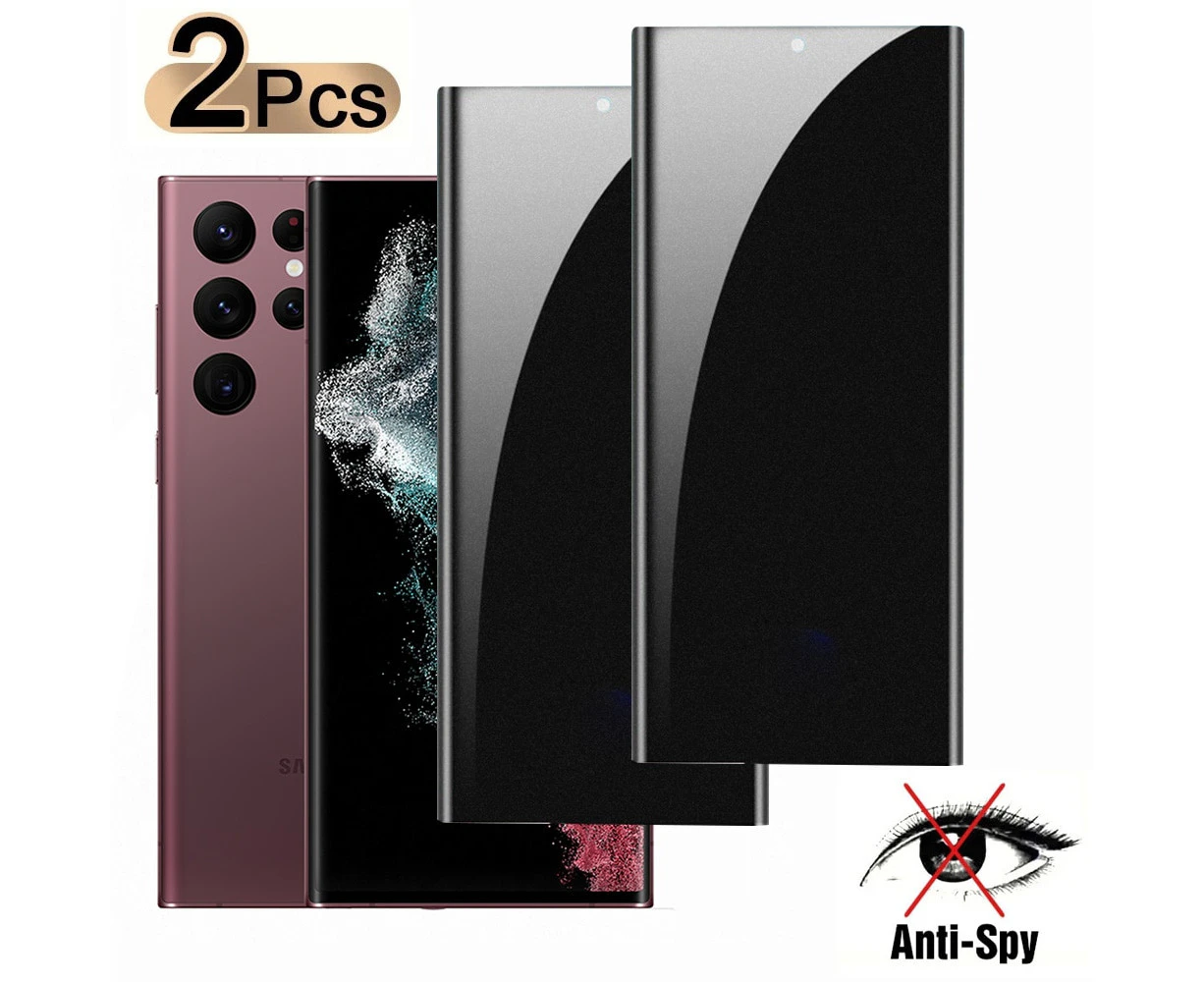 2Pcs Anti-spy Tempered Glass For Samsung Galaxy S22 Ultra S21 S8 S9 S10 Plus S20 FE Note 10 20 Ultra Privacy Screen Protector - (model:S21 Plus 2 Pieces)