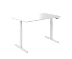 Desky Single Sit Stand Desk - White / Grey Standing Computer Desk For Home Office & Study