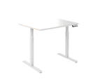 Desky Single Sit Stand Desk - White / Grey Standing Computer Desk For Home Office & Study