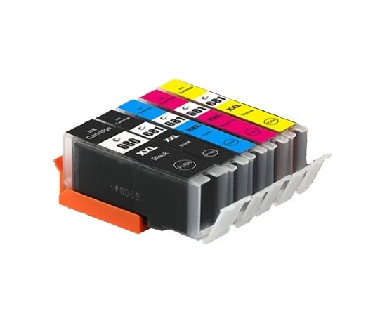 5 Pack Canon PGI-680XXL PGI680XXL CLI-681XXL Extra High Yield Generic Inkjet Cartridges Combo [1BK,1PBK,1C,1M,1Y]