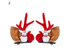 1 Pair Christmas Hair Clips Cartoon Decor Plush Ears Deer Antler Cute Anti-slip Hair Accessories Headwear Xmas Adults Kids Duck Billed Hair Clips-J