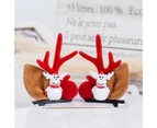 1 Pair Christmas Hair Clips Cartoon Decor Plush Ears Deer Antler Cute Anti-slip Hair Accessories Headwear Xmas Adults Kids Duck Billed Hair Clips-J