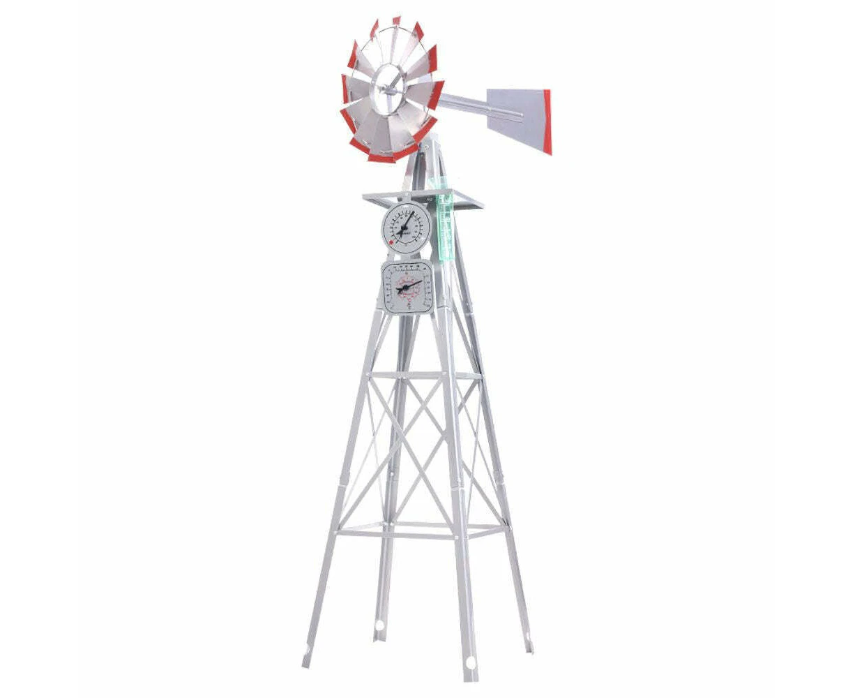 Garden Windmill 6FT 186Cm Metal Ornaments Outdoor Decor Ornamental Wind Mill