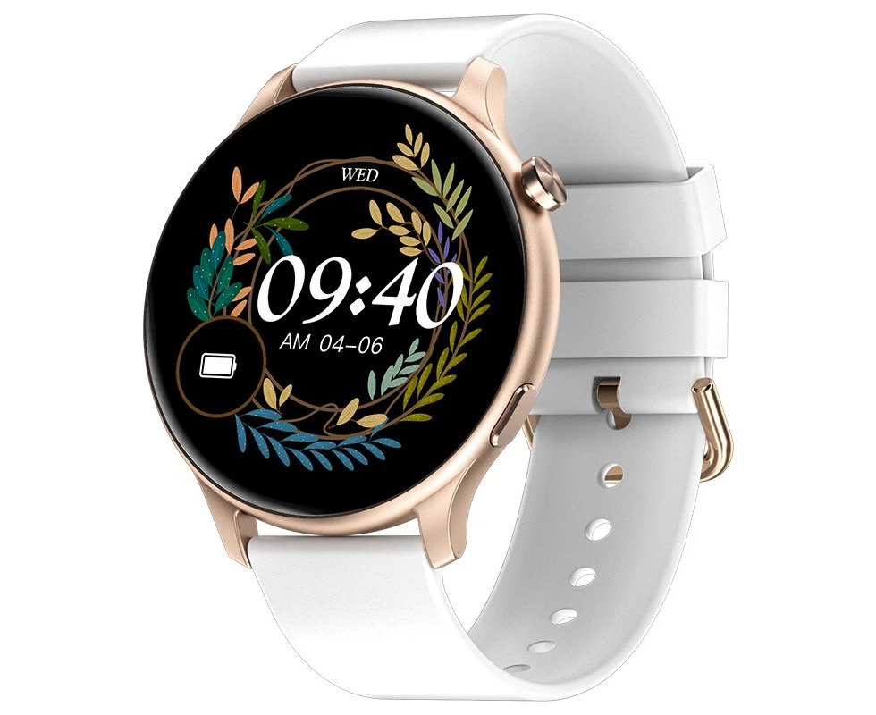 2022New Ladies Smart Watch Women Bluetooth Call Fitness Tracker For Xiaomi Huawei Phone Health Music Heart rate smartwatch Woman - White