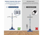 Broom Hoolder Stainless Steel 3 Clips And 4 Hooks Gray Mop Holder Pack Of 2 For Kitchen