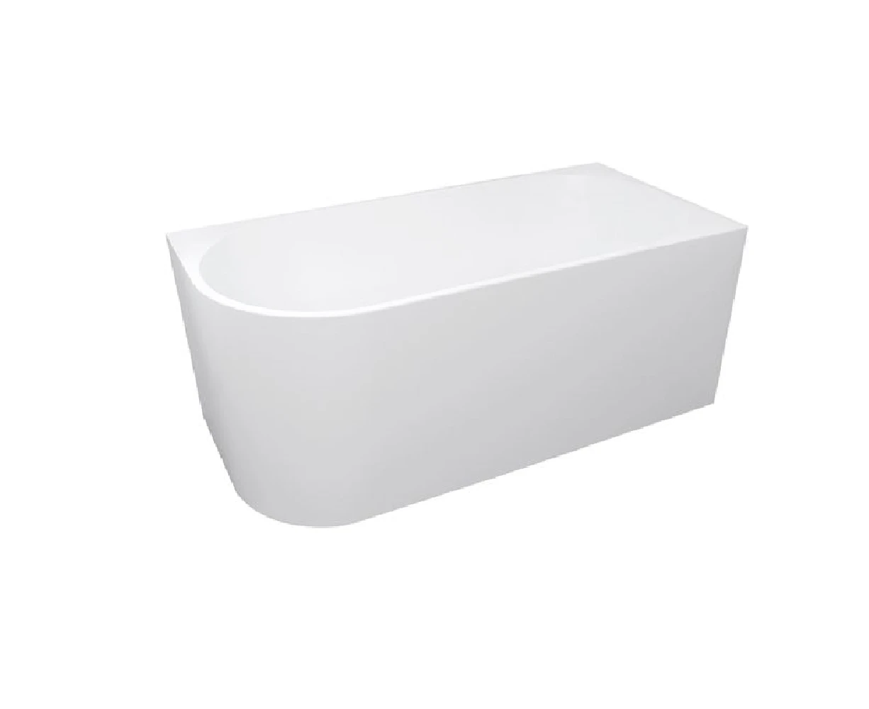 1500*750*595mm ICBT Bathtub Gloss White Freestanding Right Corner Back to Wall Acrylic No Overflow