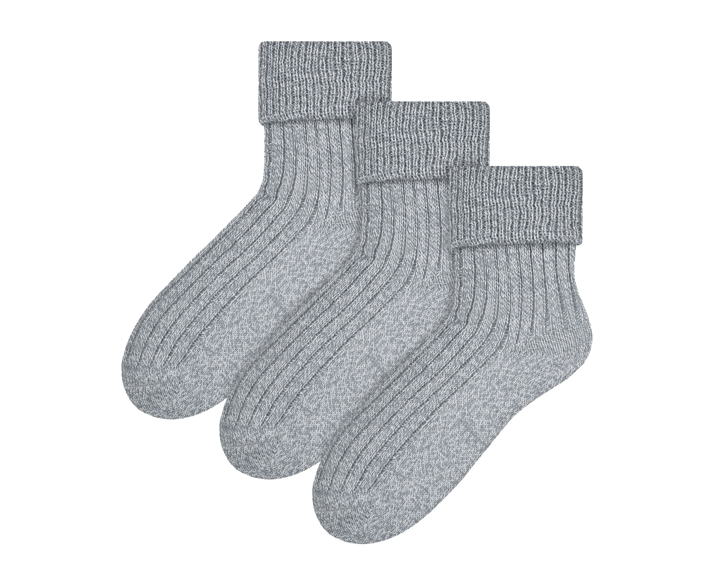 3 Pairs Womens Wool Bed Socks | Steven | Luxury Lightweight Warm Fuzzy Lounge Sleep Socks for Ladies - Light Grey - Light Grey