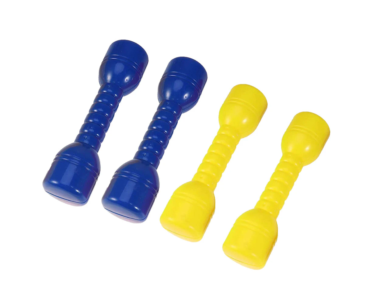 Kids Plastic Hand Dumbbells Home Gym Exercise Barbell Children Exercise Fitness Sport Toy For Home Use,Yellow+Blue, Silent Dumbbell