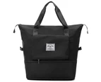 Large Capacity Collapsible Travel Bag Expandable Waterproof Duffel Bag-Black