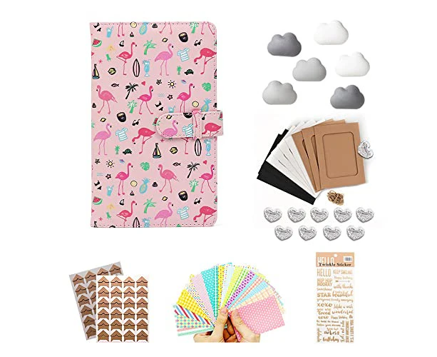 Lifebea 40Pcs Instant Camera Accessories Bundle kit for Fujifilm Instax Mini 11 9 liplay - PINK FLAMINGOS SET