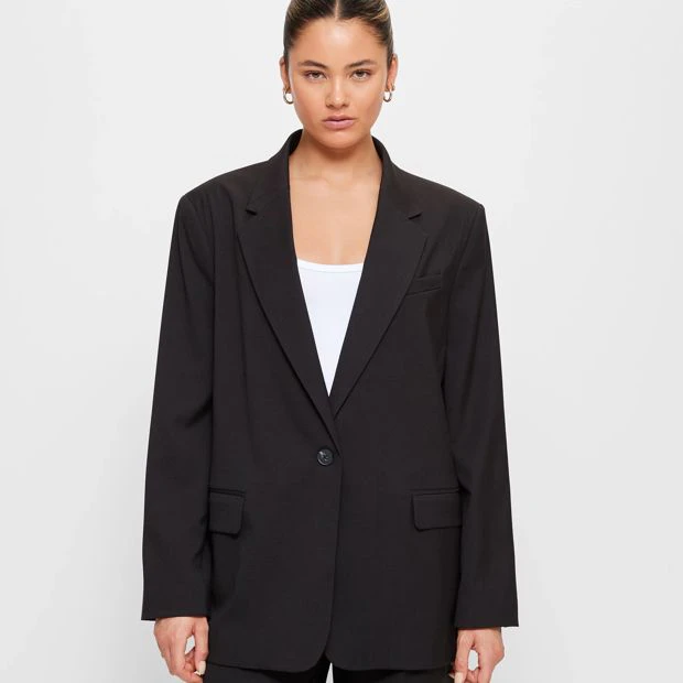 90's Power Shoulder Blazer - Lily Loves - Black