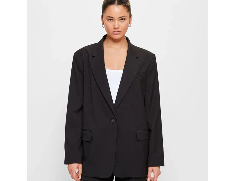 90's Power Shoulder Blazer - Lily Loves - Black