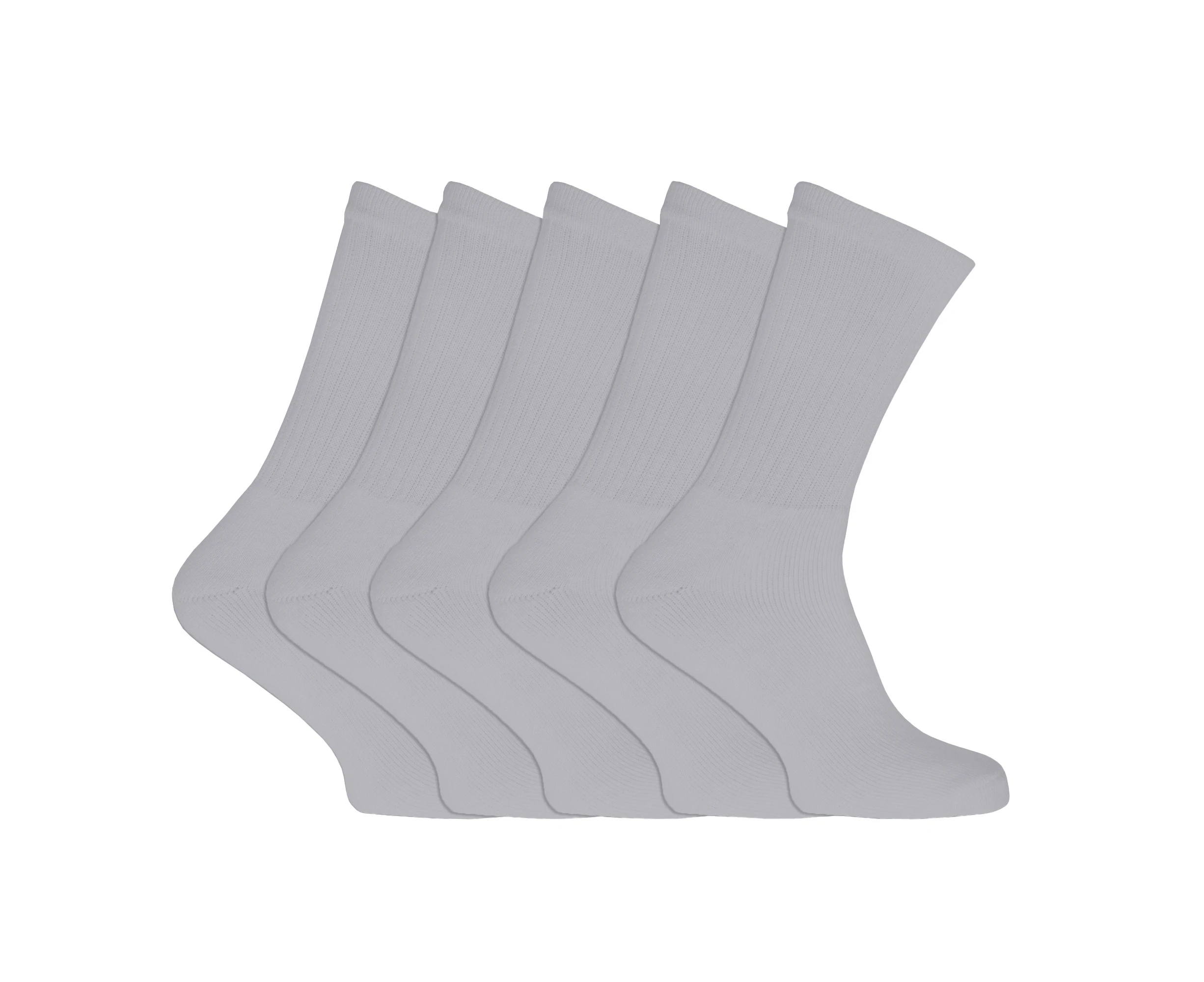 Mens Plain Sports Socks (Pack Of 5) (Grey) - MB122