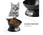 black--Elevated Dog Bowls,Cat Bowls for Medium Dogs Adult Cats,Ceramic Cat Food Water Bowls,Protect Spine