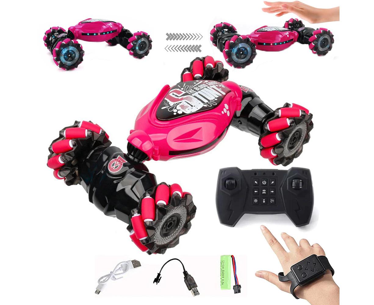 Remote Hand Control Watch Gesture Sensor Twist Car Toy USB Charging Car Toy - Red