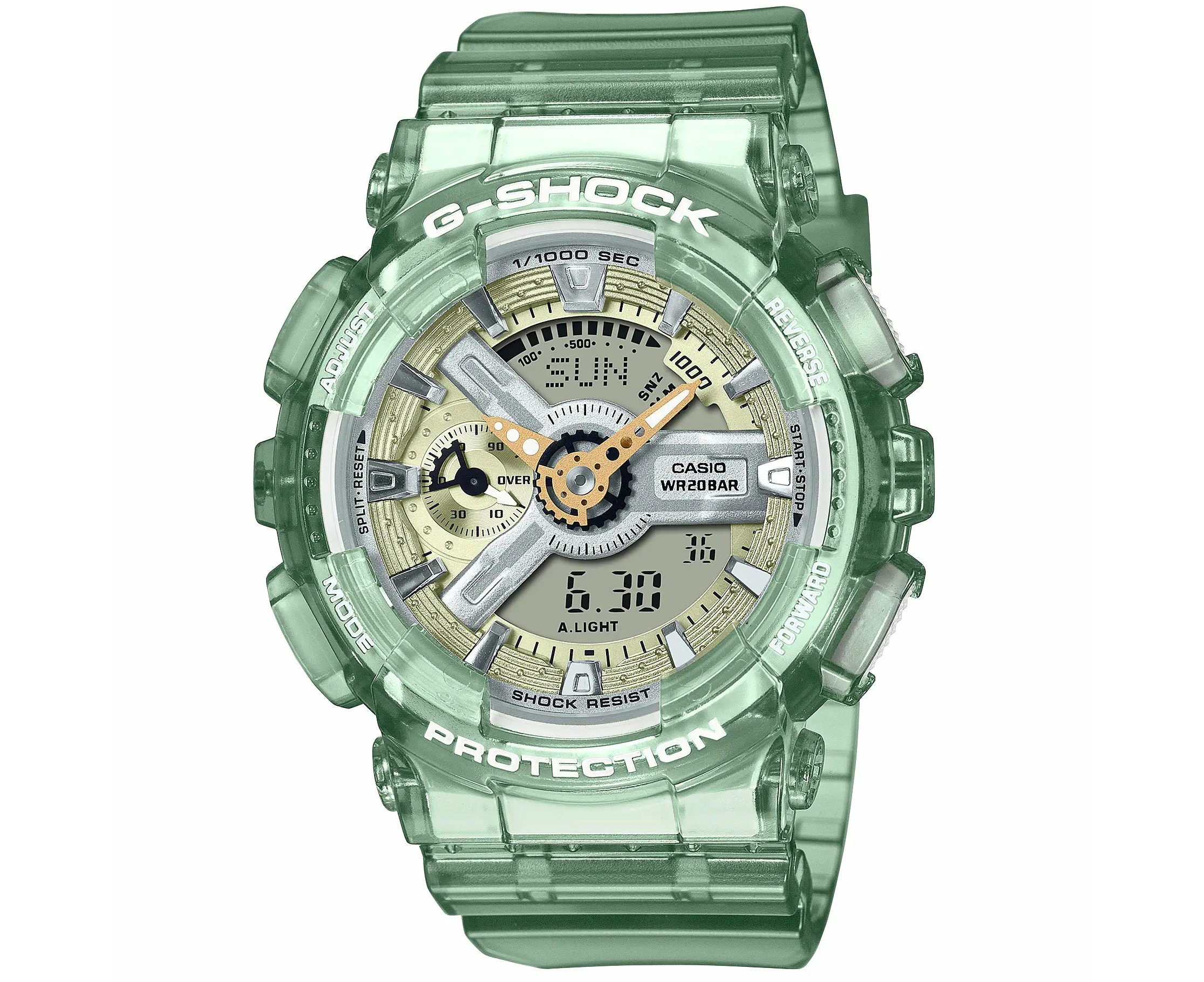 G Shock S Series Transparent Green Women's or Kids Sports Watch GMA S110GS 3A