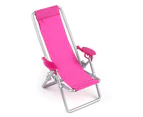 Miniature Folding Plastic Beach Chair Deck Doll House Furniture Garden Accessory-