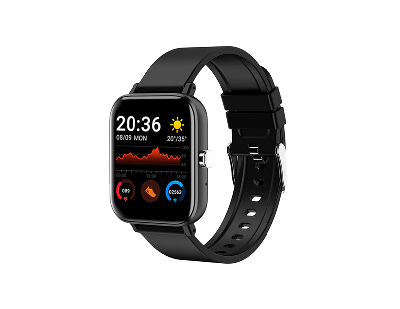 Smart Watch Touch Screen Fitness Tracker Sports Smartwatch Heart Rate Monitor-Black