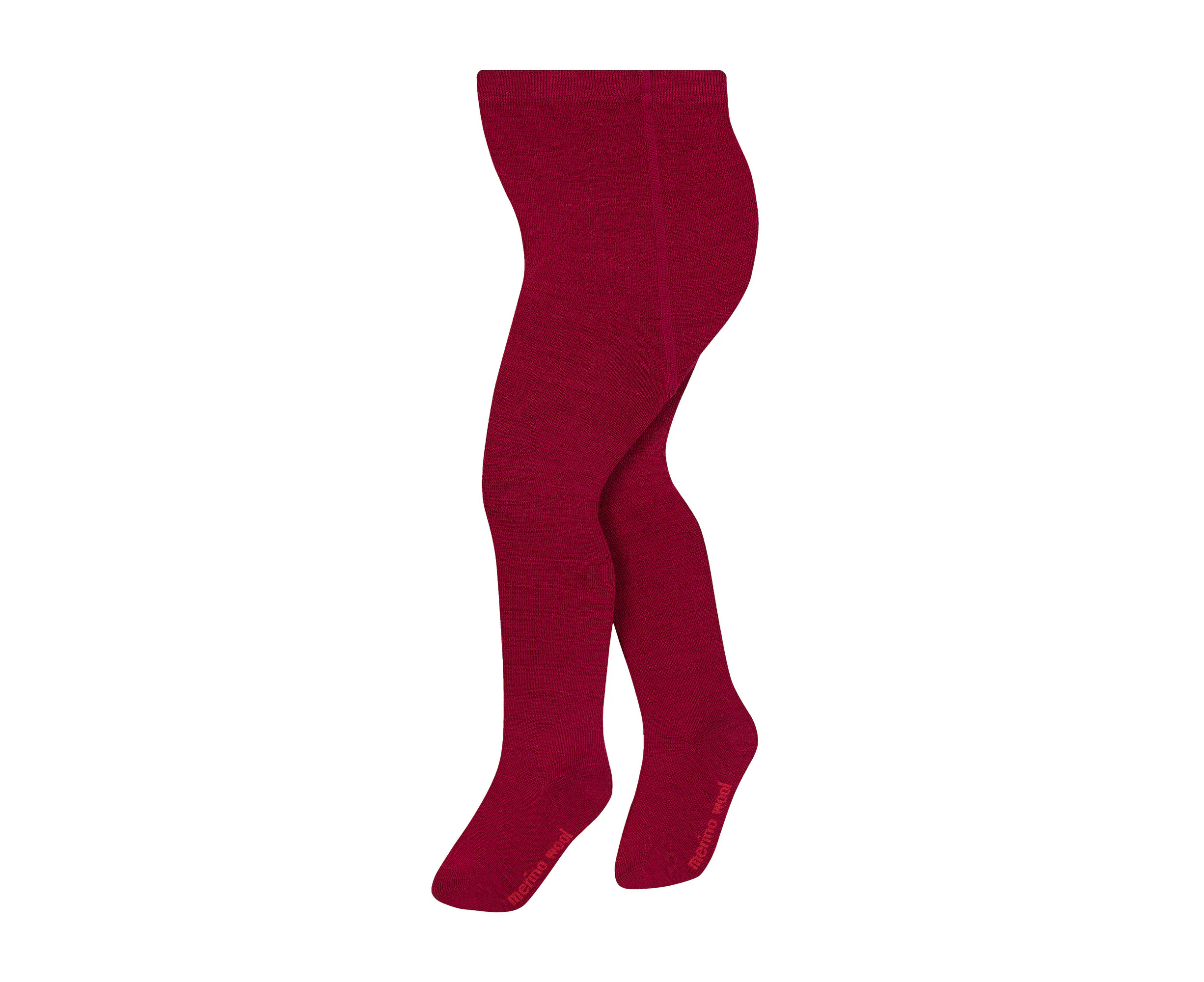 1 Pair Kids Merino Wool Tights for Winter | Steven | Ribbed Design Cosy Warm Tights for Girls - Burgundy - Burgundy