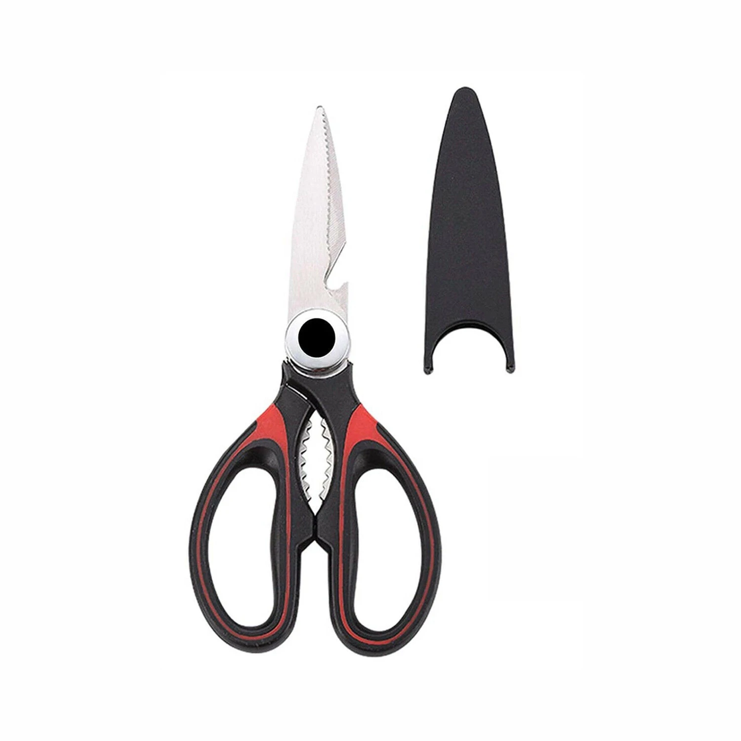 Kitchen Scissors Shears Heavy Duty Multi-Purpose Stainless Steel Chicken Bone - Red