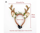 -m-Pet Christmas Deer Horn Hair Band Floral Decoration Xianqisen Headwear Party Festivals Cat Dog Headband