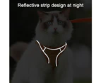 Cat Harness and Leash Set for Walking Escape Proof, Adjustable Soft Kittens Vest with Reflective Strip for Cats, Comfortable Outdoor Vest S Red