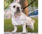 ishuif Dog Raincoat Elastic Webbing Adjustment Cartoon Rabbit Print Hooded Pet Dog Puppy Raincape Outwear Outdoor Supply-6XL Pink