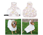 ishuif Dog Raincoat Elastic Webbing Adjustment Cartoon Rabbit Print Hooded Pet Dog Puppy Raincape Outwear Outdoor Supply-6XL Pink