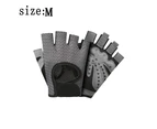 Breathable Workout Gloves, Weight Lifting Fingerless Gym Exercise Gloves With , Women And Men,Gray, M