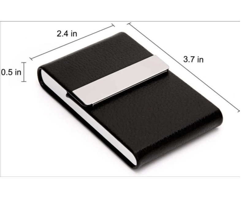 Business Card Holder, Metal Business Card Case Pocket, Card Holder for Women & Men, Black-xbz