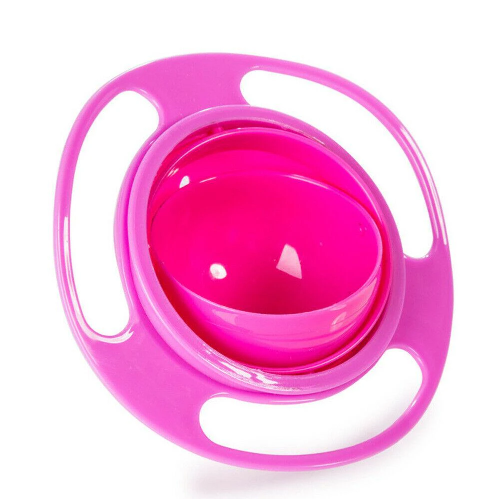 Toddlers Baby Rotating Non Spill Feeding Bowl - Pink