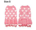 Christmas New Year Pet Dog Clothes Pink Love Dog Sweater**s**