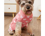 Christmas New Year Pet Dog Clothes Pink Love Dog Sweater**s**