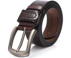 Belt men, leather belt men, men belt dark brown, can be shortened