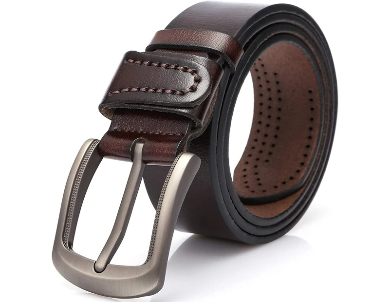 Belt men, leather belt men, men belt dark brown, can be shortened