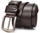 Belt men, leather belt men, men belt dark brown, can be shortened