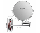 Extendable Wall-Mounted Makeup Mirror 10X Magnifier Double-Sided Bathroom Mirror