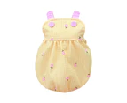 Pet Dress Suspender Type Classic Plaid Fashion Print Soft Texture Skin-touch Dress Up Puppy Clothes Princess Dress Daily Life Wearing-Light Yellow L