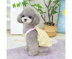 Pet Dress Suspender Type Classic Plaid Fashion Print Soft Texture Skin-touch Dress Up Puppy Clothes Princess Dress Daily Life Wearing-Light Yellow L