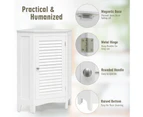 Giantex Corner Storage Cabinet Bathroom Organizer w/Single Doors & 2 Shelves Shutter Door Cabinet for Kitchen Living Room White