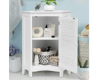 Giantex Corner Storage Cabinet Bathroom Organizer w/Single Doors & 2 Shelves Shutter Door Cabinet for Kitchen Living Room White