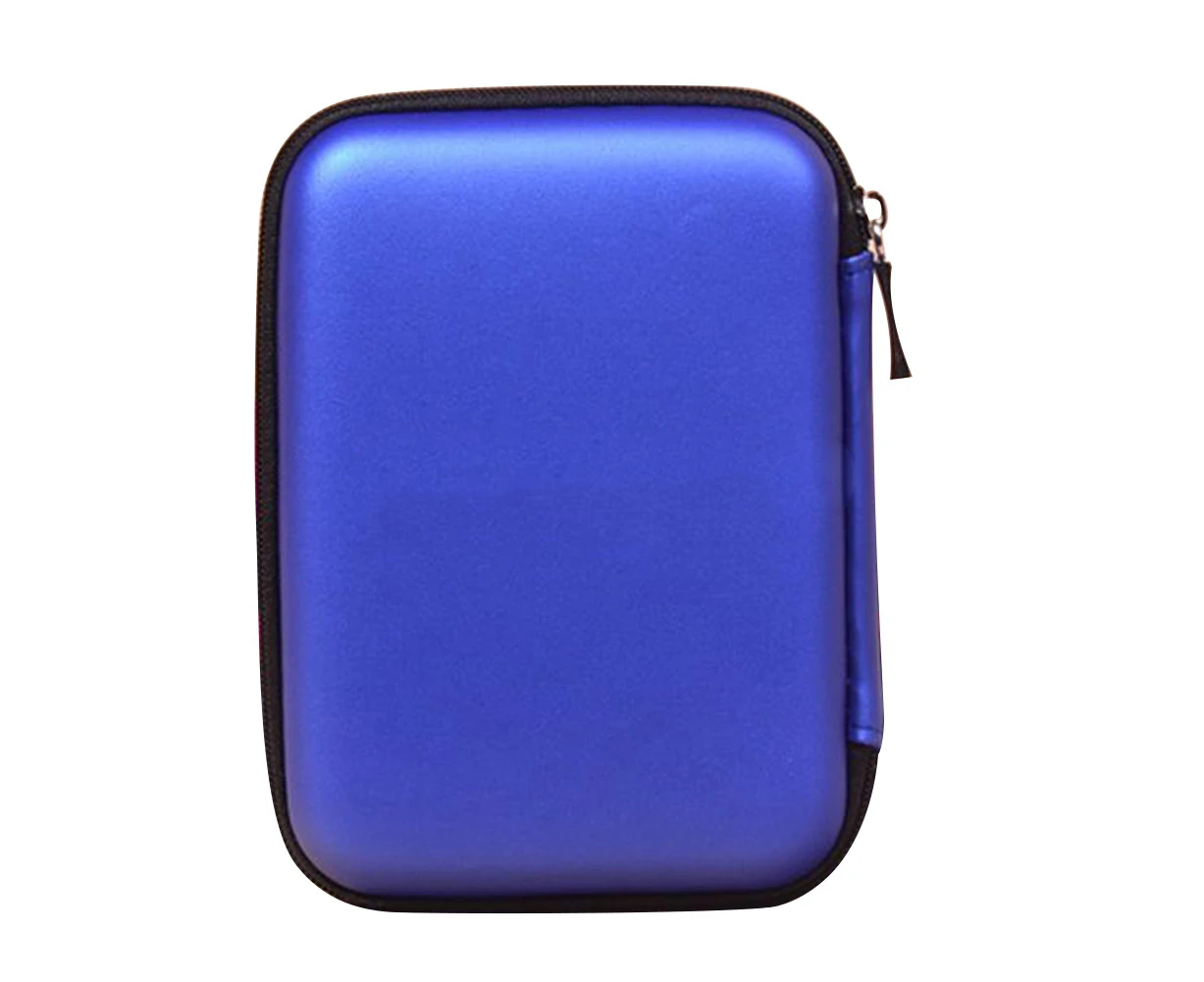 2.5 Inch External USB Hard Drive Disk Carry Case Cover Pouch Bag for SSD HDD - Blue