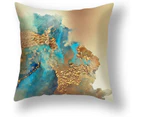 Abstract Cushion Cover 4 Nordic Turquoise Blue And Gold Pillow Case Set Modern Decorative Cushion Cover