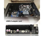 Riser Card Good Conductivity 3 FP Solid Capacitors USB3.0 Efficient 1X to 16X Riser Card PCIe Adapter for GPU