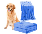 140 * 70CM Footprint Blue Absorbent Pet Towel | pet bath towel