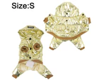 Pet clothes Golden pet hooded clothes Autumn and winter warm laser fabric quadruped dog clothes (s)