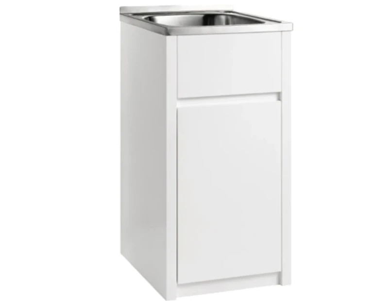 454*555*890mm 35 Litre Stainless Sink With PVC Matte Black Laundry Tub Cabinet