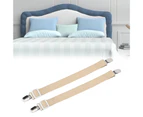 2Pcs Multipurpose Bed Sheet Clip Straps Gripper Non Slip Fasteners Mattress Holder (Khaki)