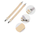 2Pcs Multipurpose Bed Sheet Clip Straps Gripper Non Slip Fasteners Mattress Holder (Khaki)